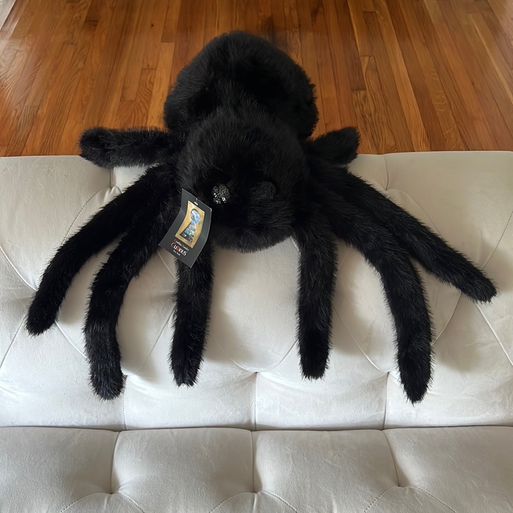 Cynthia Rowley Plush Black Spider Halloween Throw Pillow